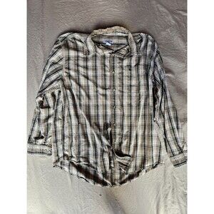 Carhartt XL Flannel Button Up Down Shirt Long Sleeve Plaid Pocket Mens